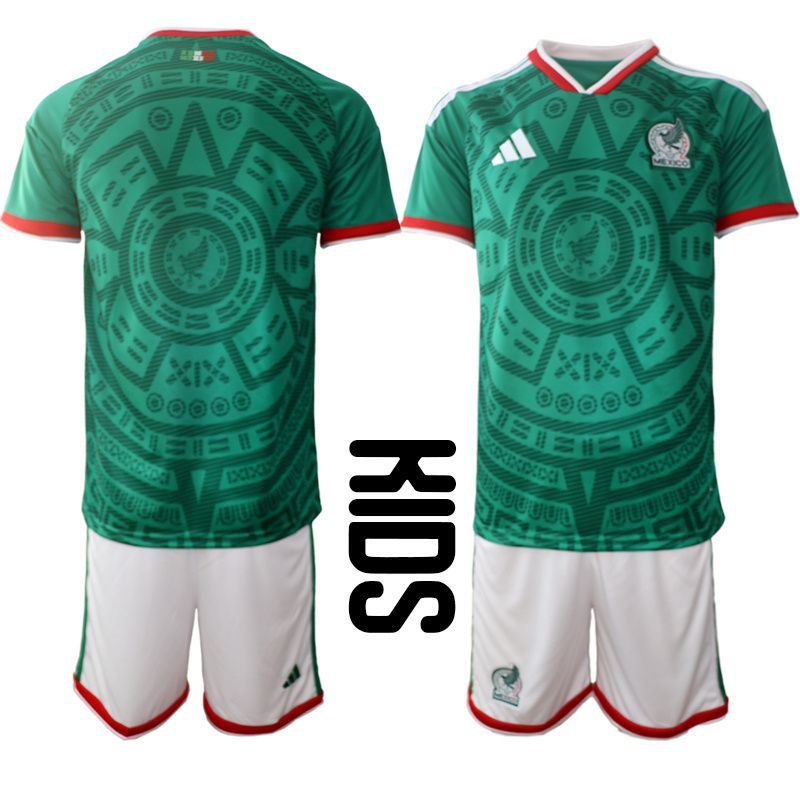 Youth 2026 World Cup National Team Mexico home green blank Soccer Jersey